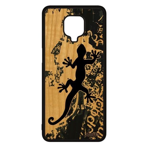 Coque Redmi Note 9 Pro En Bois Silicone Salamandre Cadeau D'anniversaire Homme Garçon Animaux Portable Lezard Smartphone Noir Xiaomi