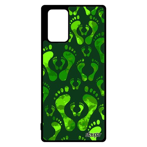 Coque Samsung Galaxy Note 20 silicone trace de pas design telephone 4G pied vert imprime original plage empreinte antichoc portable