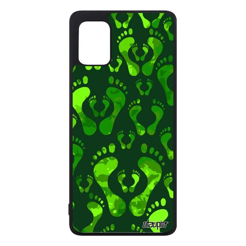 Coque Samsung Galaxy A31 silicone trace de pas couleur fantaisie vert plage bumper antichoc rigide motif colore design alu imprime