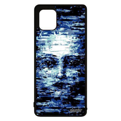 Coque Note 10 lite silicone portrait visage art paranormal artistique visage unique peinture noir creation homme Samsung galaxy