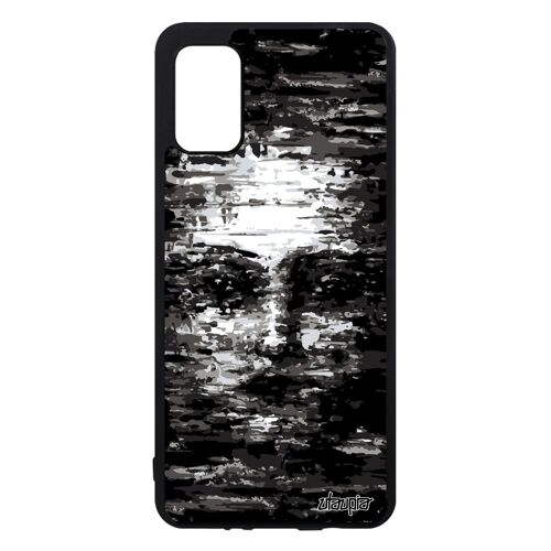Coque pour Galaxy A41 silicone portrait antichoc SM-A415F/DSN peinture Gris visage art femme artistique garcon alu halloween Samsung