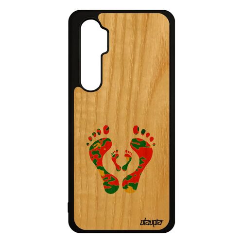 Coque Silicone Xiaomi Mi Note 10 Lite Bois Trace De Pas Gel Jamaique De Protection Antichoc Artisanat Motif Mobile Amour Pied Fille