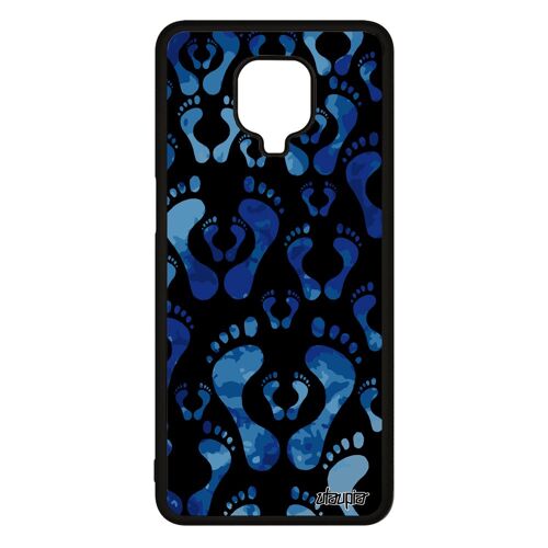 Coque trace de pas pour Redmi Note 9s silicone original couleur portable colore bleu antichoc rigide empreinte imression pied Xiaomi