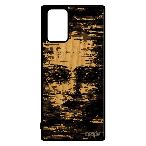 Coque Bois Pour Samsung Galaxy Note 20 Silicone Portrait Design Antichoc Garcon Femme Artistique Visage Illusion Peinture Mobile Art