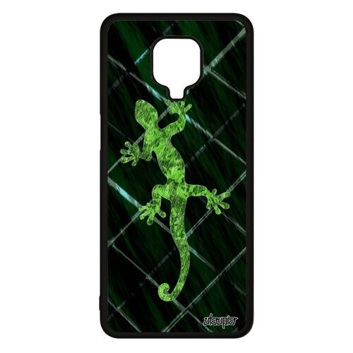 Coque Xiaomi Redmi Note 9 Pro Silicone Salamandre Homme Anphibien Animaux Pas Cher Grille Image Vert Dessin Noir Personnalisé Animal