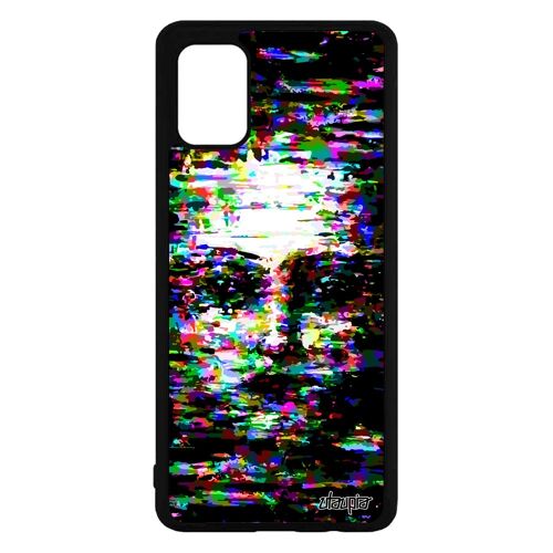 Coque pour Samsung A71 silicone portrait femme noir visage peinture fantome artistique femme housse aluminium cover enfant de galaxy