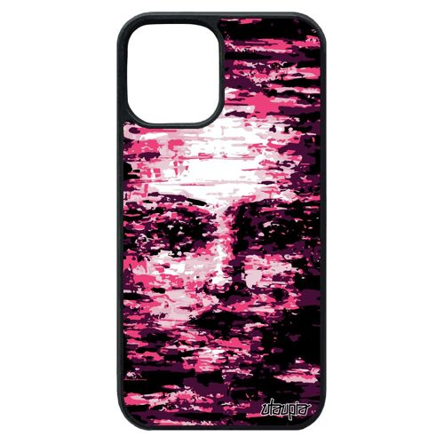 Coque Portrait Iphone 12 Pro Max Silicone Art Peinture A L'huile Visage Artistique Fille Miroir Etui Original Femme Rose