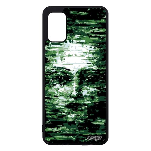 Coque Telephone Pour Samsung A41 En Silicone Portrait Visage Dessin Vert Artisanal Femme Art 4g Noir Illusion Artistique Galaxy