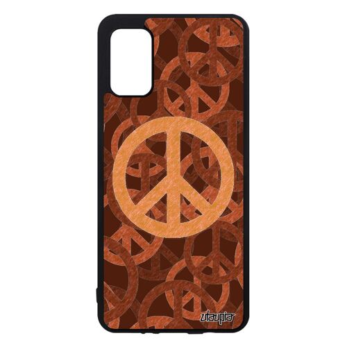 Coque Peace And Love Pour Samsung Galaxy A41 En Silicone Image Aluminium Yoga Rasta Unique Symbole Hippie Portable Harmonie Housse &