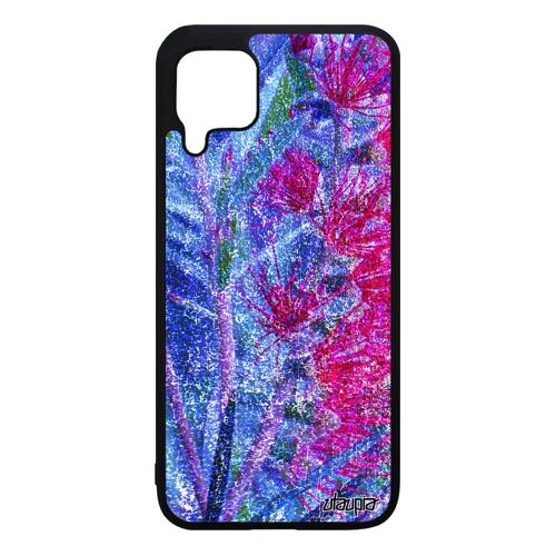Coque fleurs pour Huawei P40 Lite en silicone design nature jolie etui effet smartphone rose plante exotique antichoc fond motif