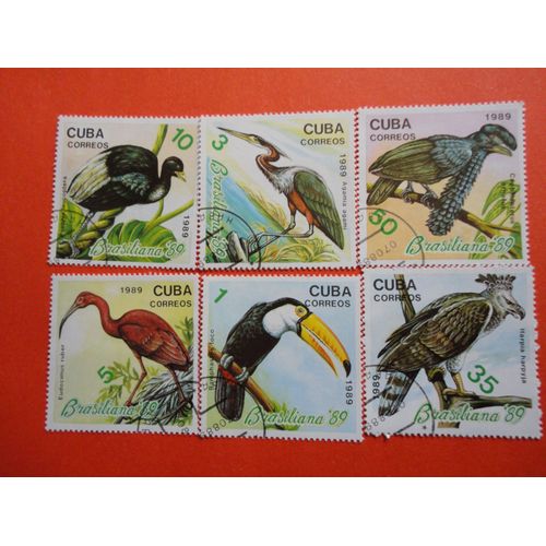 Série Complète De 6 Valeurs Oiseaux Extraordinaires, Émission De Cuba
