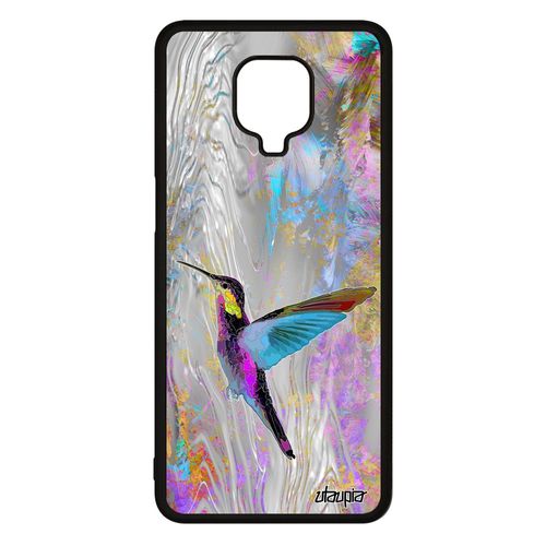Coque Xiaomi Redmi Note 9s Silicone Colibri Fleurs Housse Personnalisé Petit Violet Nature Plumes De Protection Floral Design Oiseau