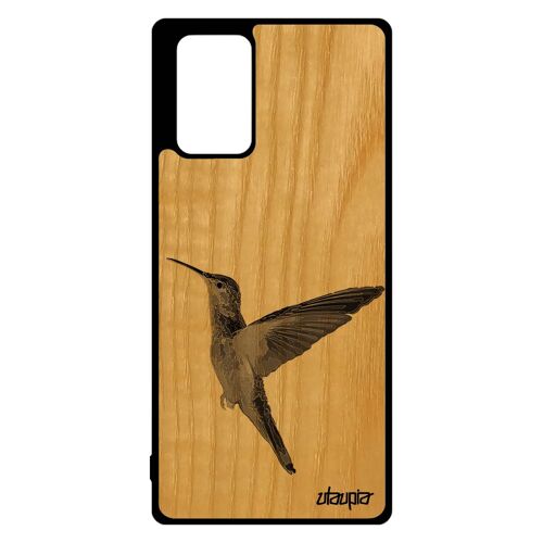 Coque Colibri Galaxy Note 20 Bois Silicone Ecologie Rigide Original Animal Dessin Housse Case Design Nature Oiseau Animaux Samsung