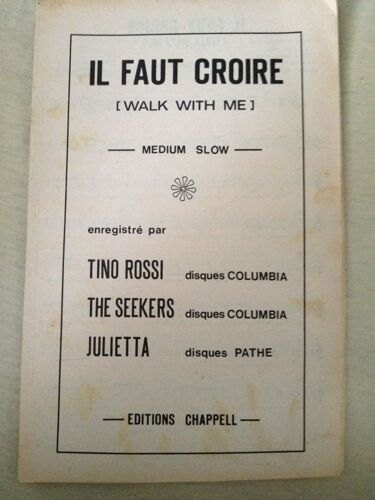 Slow - Walk With Me (Il Faut Y Croire) Paroles Et Musique Tom Springfield