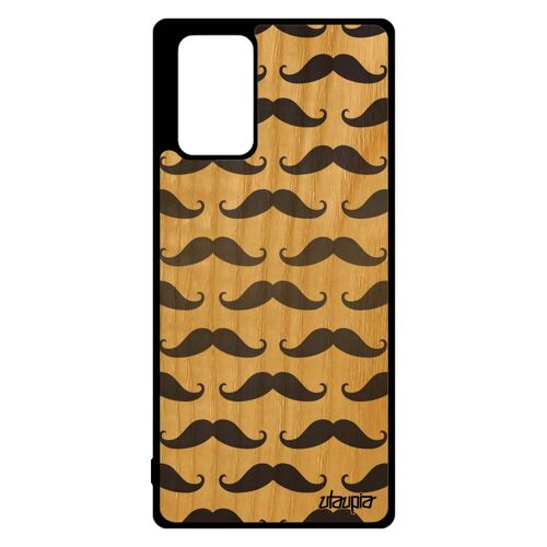 Coque En Bois Galaxy Note 20 Silicone Moustache Bumper Jolie Homme Gris Design 4g Pipe Dessin Peinture De Protection Vintage Samsung
