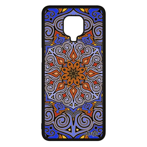 Coque Silicone Xiaomi Redmi Note 9s Mandala Coloré Hindou Tibetain Homme Indien Smartphone Bleu Oriental Fantaisie Fleur Etui Nepal