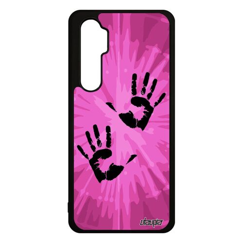 Coque mi Note 10 lite en silicone empreinte main dessin Rose personnalisé deux peinture soleil trace de antichoc femme case Xiaomi