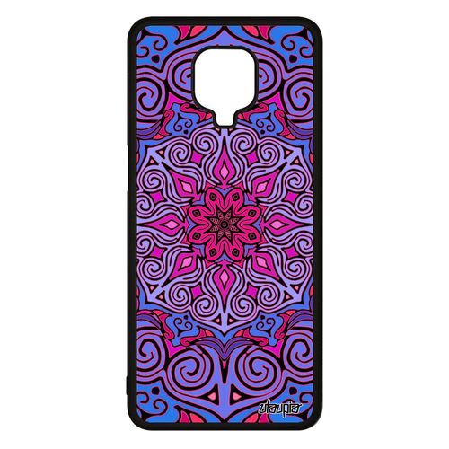 Coque Mandala Xiaomi Redmi Note 9s Silicone Violet Indien Oriental Hindou Antichoc Tibetain Rosace Cadeau Saint Valentin 4g Etui