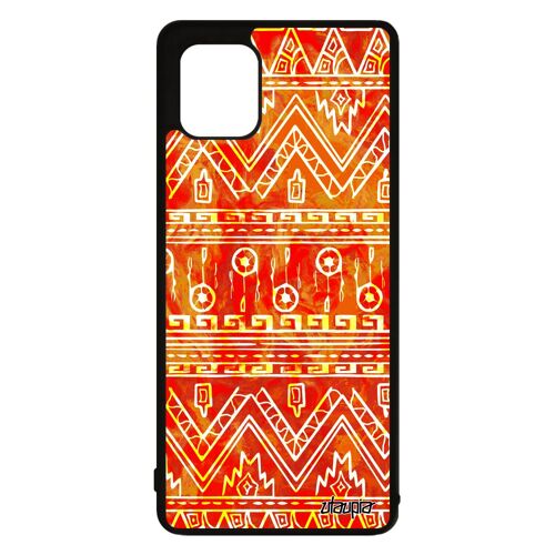 Coque Note 10 lite silicone Motif azteque tribal rouge TPU design rigide coloré SM-N770F fantaisie housse texture art Samsung galaxy