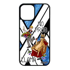 Coque En Silicone Iphone 12 Mini No Prob Lama Humour Animal Cartoon Dessin De Protection Antichoc Humoristique Bleu Llama Bd