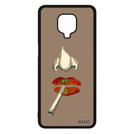 Coque Silicone Xiaomi Redmi Note 9s Portrait Abstrait Antichoc Smack Orange Portable Original Femme Mobile Glamour Levres Cigarette