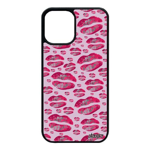Coque silicone iPhone 12 mini levres cigarette bouche telephone femme rose etui fille bisou TPU image housse personnalisé de