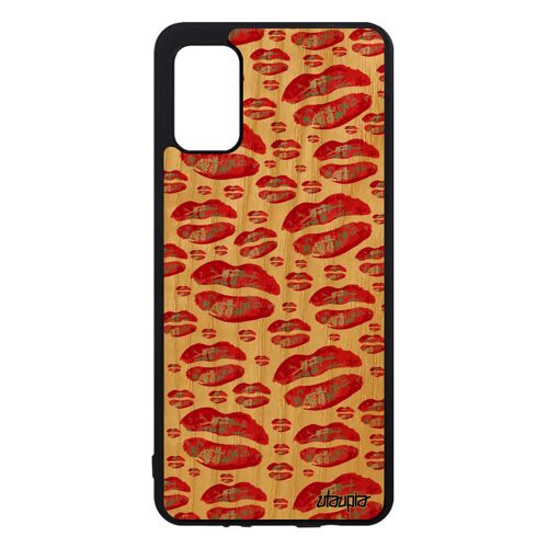 Coque Pour Samsung A41 Bois Silicone Smack Antichoc Impression Motif Levres Mobile Bisou Rouge Bouche Femme Clope Case De Galaxy