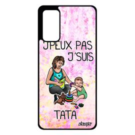 Coque Samsung Galaxy S20 FE silicone humour j'peux pas j'suis tata je enfant jpeux SM-G780F/DS dessin drole cover texte violet case
