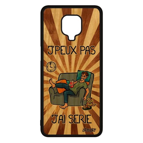 Coque pour Xiaomi Redmi Note 9s bois silicone j'peux pas j'ai série je marron dessin jpeux manga comique tele etui dessin animé TPU