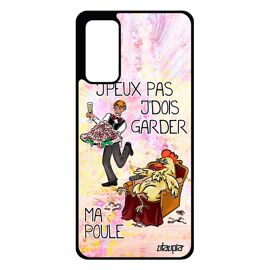 Coque Pour Samsung Galaxy S20 Fe Silicone J'peux Pas J'dois Garder Ma Poule Etui Dessin Animaux Solide Coq Metal Violet Texte Souple