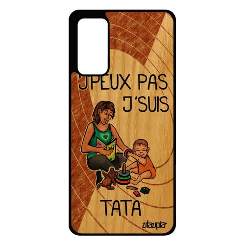 Coque silicone pour Galaxy S20 FE bois j'peux pas j'suis tata noir bd drole je tante enfant humour jpeux smartphone texte de Samsung