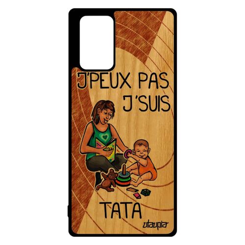 Coque J'peux Pas J'suis Tata Samsung Note 20 En Bois Silicone Cadeau De Noel Humoristique Enfant Telephone Personnalisé Drole Galaxy