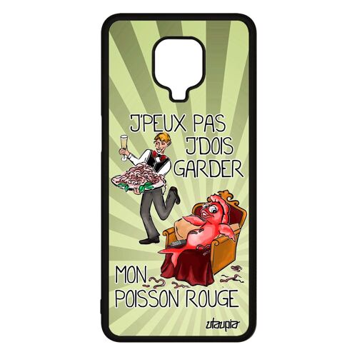 Coque Redmi Note 9 pro en silicone j'peux pas j'dois garder mon poisson rouge jpeux je humour cartoon cadeau noel case animal Xiaomi