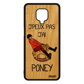 Coque Xiaomi Redmi Note 9s En Bois Silicone J'peux Pas J'ai Poney Antichoc Humoristique Rigide Equitation Aquaponey Case Orange De