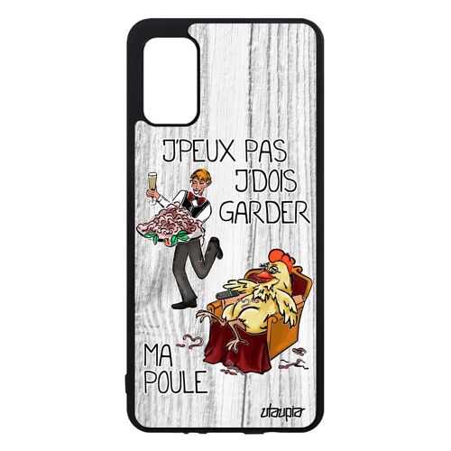 Coque Pour Galaxy A41 Silicone Humour J'peux Pas J'dois Garder Ma Poule Maman Cartoon Portable Humoristique Bande Dessinée Samsung
