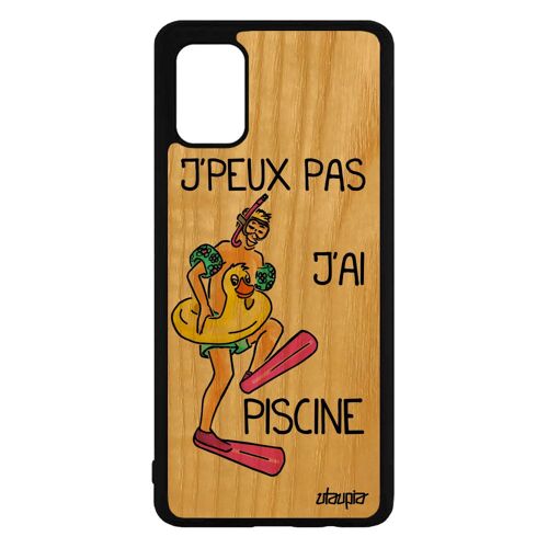 Coque Galaxy A71 bois silicone j'peux pas j'ai piscine bd etui natation bumper personnalisé humoristique humour sport Vert Samsung