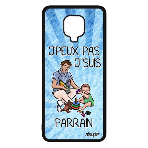 Coque pour Redmi Note 9s silicone j'peux pas j'suis parrain bd je personnalisé humoristique drole humour telephone jpeux bleu Xiaomi