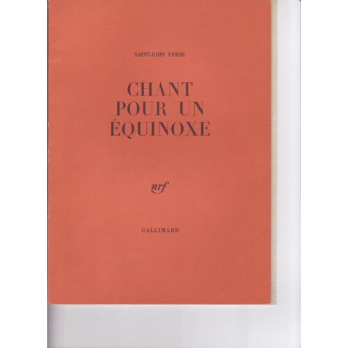 Chant Pour Un Équinoxe.