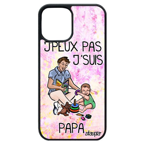 Coque Pour Iphone 12 Pro Max Silicone J'peux Pas J'suis Papa Dessin Je Père Jpeux Smartphone Metal Texte Enfant Comique Violet