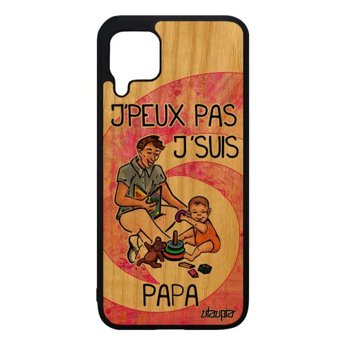 Coque Silicone Huawei P40 Lite Bois Jpeux Pas J'suis Papa Souple Humour Mobile Antichoc Je Naissance Garcon Rose Drole Texte Père De