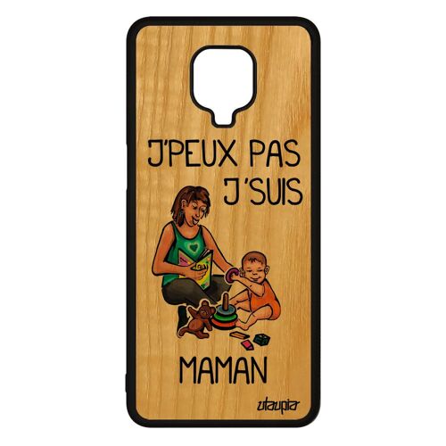 Coque en bois j'peux pas j'suis maman pour Redmi Note 9s silicone mobile orange pas cher je M2003J6A1G bande dessinée enfant Xiaomi