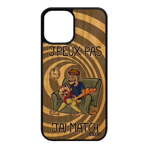 Coque Pour Iphone 12 Mini Bois Silicone J'peux Pas J'ai Match Coupe D'europe Humour Texte Comique Rugby Basket Housse Je Drole