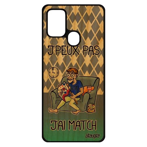 Coque Bois Silicone Pour Samsung A21s J'peux Pas J'ai Match Bleu Je Cover Football Telephone Basket Comique Drole 4g Noir Galaxy