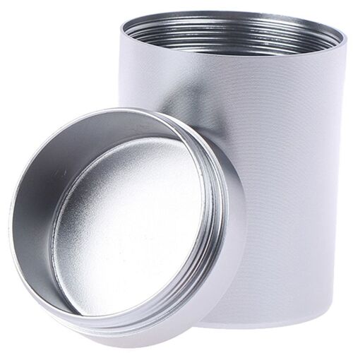 Boîte scellée en métal argenté, 1 pièce, récipient anti-odeur hermétique, boîte en aluminium pour herbe, pot à thé, boîtes de rangement, conteneurs