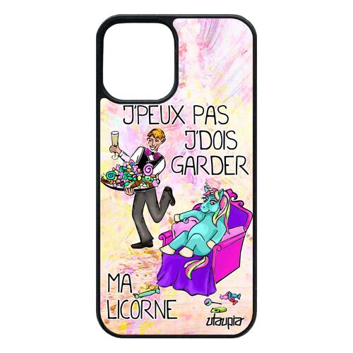 Coque Iphone 12 / 12 Pro En Silicone J'peux Pas J'dois Garder Ma Licorne Cartoon Jpeux Unique Texte Violet Housse Comique Je