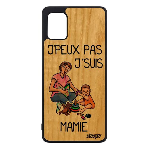 Coque Silicone Pour A31 Bois J'peux Pas J'suis Mamie Grand Mere Drole Frêne Comique Smartphone Orange Made In France Samsung Galaxy