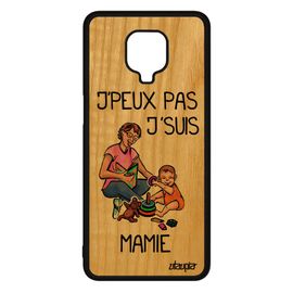Coque En Bois J'peux Pas J'suis Mamie Xiaomi Redmi Note 9s Silicone Texte Drole Telephone De Protection Unique Enfant Orange Humour