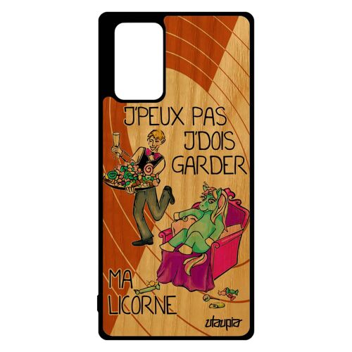 Coque J'peux Pas J'dois Garder Ma Licorne Samsung Note 20 En Bois Silicone Mobile Cartoon Orange Portable Animaux Veritable Galaxy