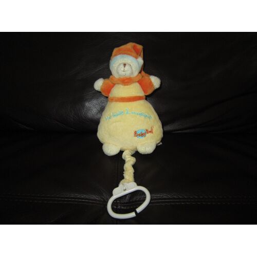 Doudou Musical Ours Jaune Orange Ma Boite À Musique Baby Nat'
