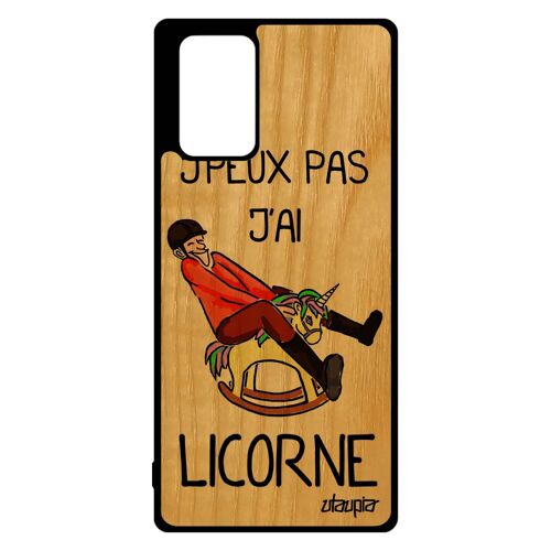 Coque bois pour Samsung Galaxy Note 20 silicone j'peux pas j'ai licorne drole mobile cover humour etui Orange cheval bd comique case